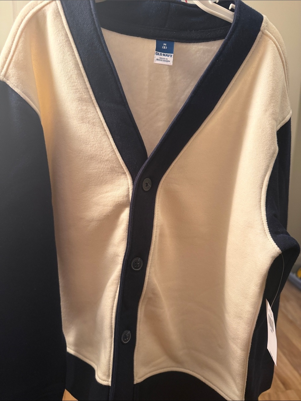Old Navy boys Cream and Navy Button-Up Cardigan Sweater (8)